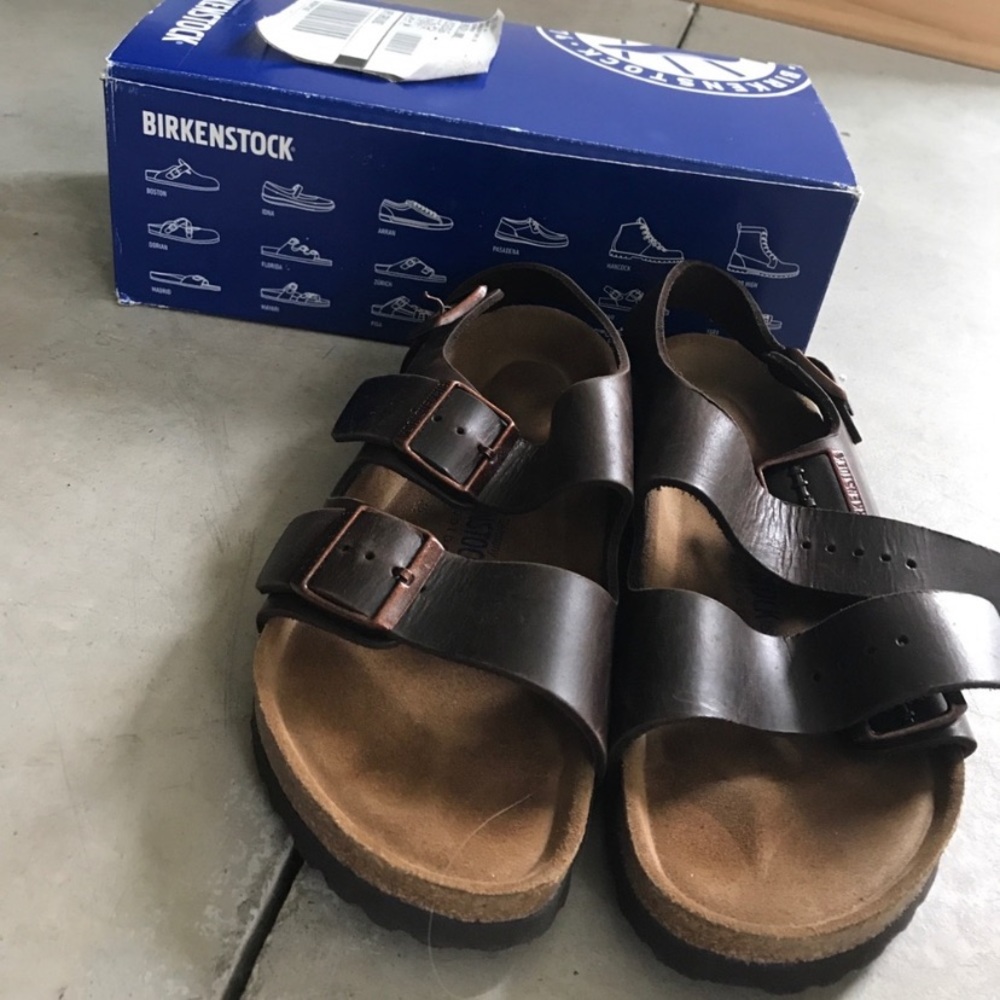 Milano Birkenstock’s 38 Brown Leather - BRAND NEW